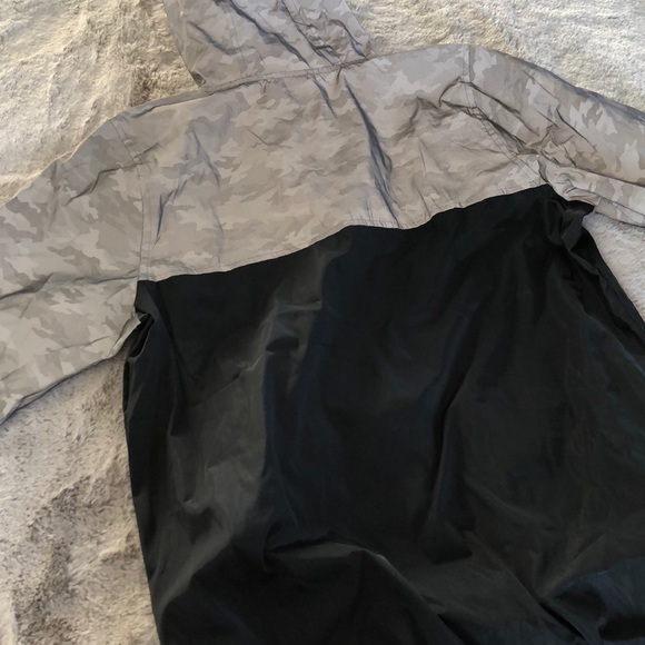 Reflective Windbreaker Jacket Zip Camo Rain Coat - Picture 7 of 7